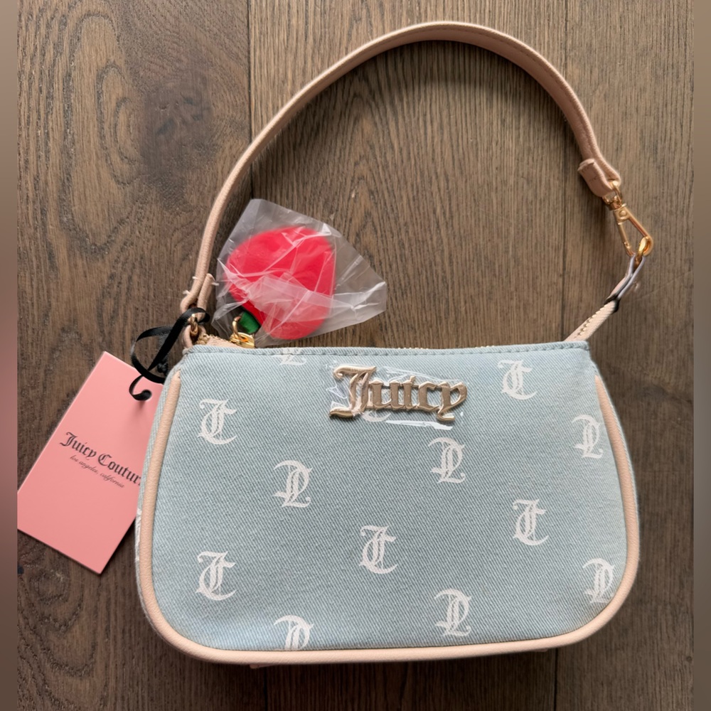 Juicy Couture Light Blue Logo Mini Shoulder Bag NWT